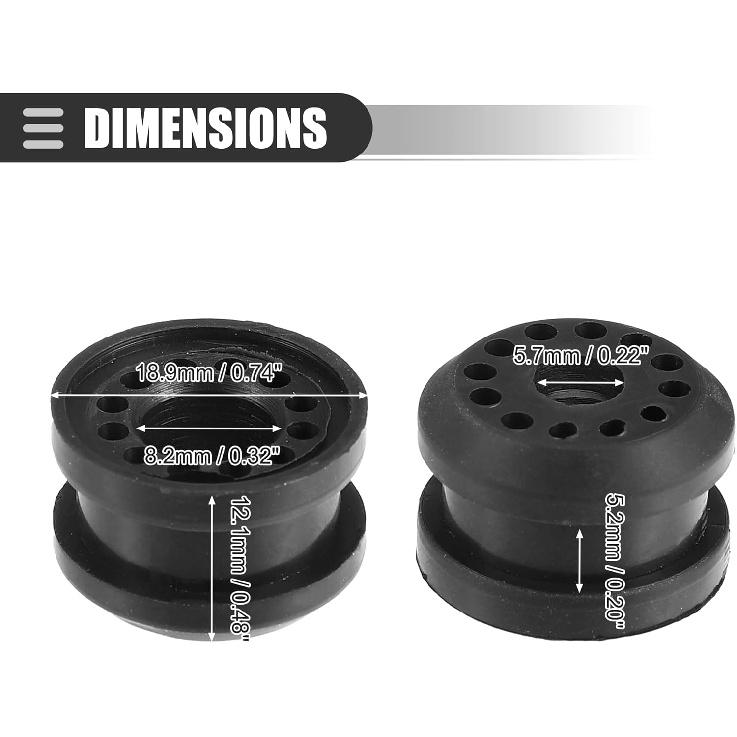 Motoforti Transfer Case Linkage Bushing, for Dodge for Ram 2500 2003-2008, Rubber, 52105555AA 55366066AB, Black, 2pcs
