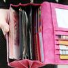 PU Leather Long Wallet Solid Color Women Purse with Card Holder Small Cash Pouch Office Camping Female Supplies Gifts
