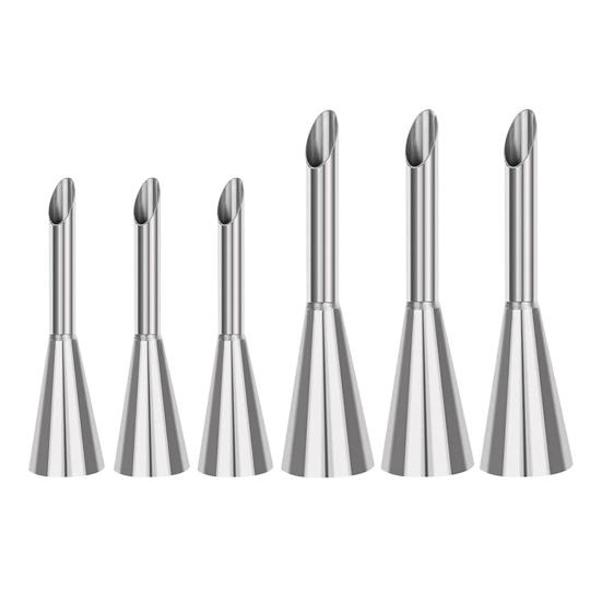 Stainless Steel Cream Piping Tips Set Lightweight Pastry Icing Decorating Tools with 3 Long Puff Nozzles Cream Puff Decorating Kit