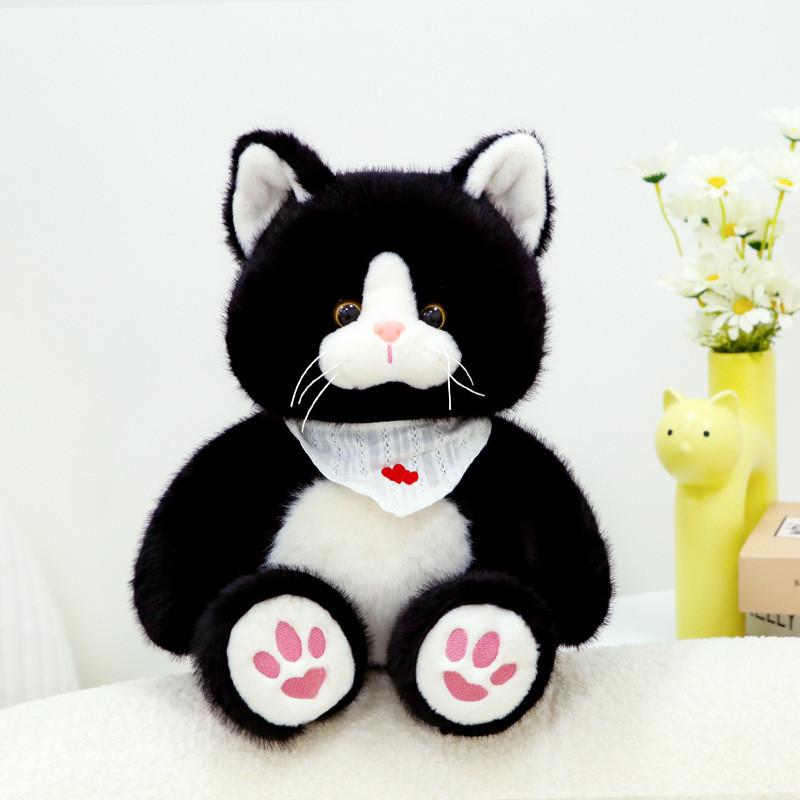 Cat Bib Cute Plush Stuff Toy Doll Room Decoration Kids Birthday Gift Pp Cotton