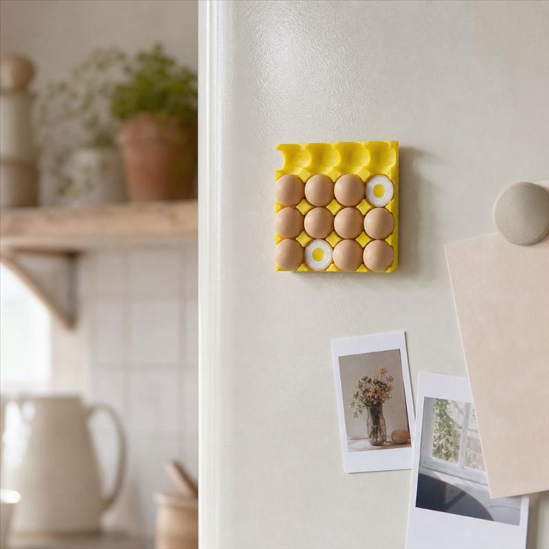Cute Egg Tray Fridge Magnet Detachable Magnetic Eggs Hold Photos Memo Notes Creative Kitchen Decor Housewarming Gift