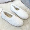 Fashion Plus Size 34-43 White Lambswool Loafers Woman Winter Cotton Shoes Warm Plush Mocasines Mujer 2025 Ladies Daily Sheep Fur Flats
