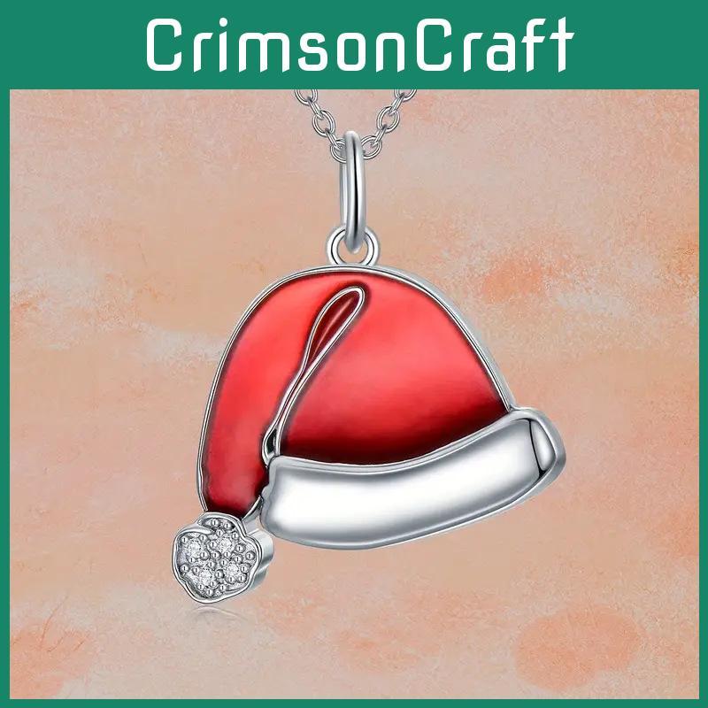 Christmas Hat Pendant With Alloy Craft And Rhinestone Accents For Holiday Fashion And Celebrations