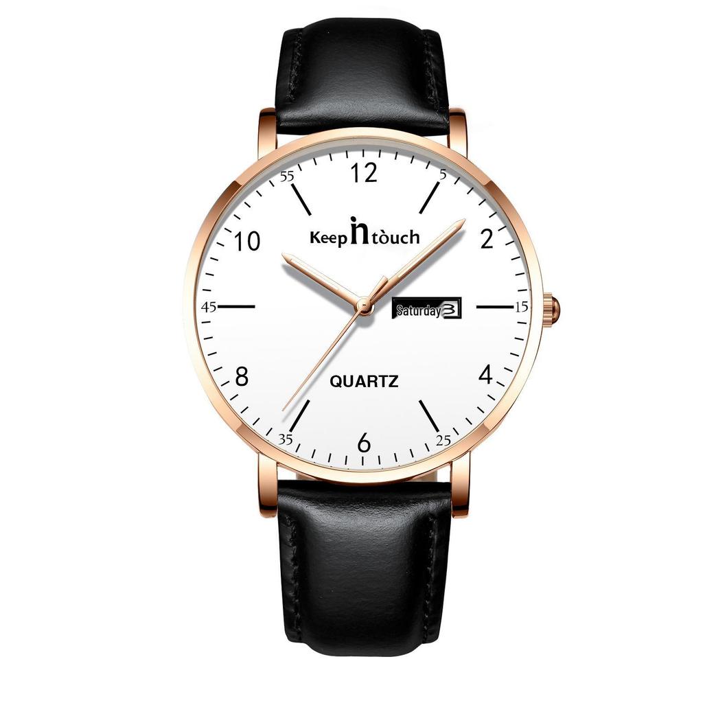 Men's Silent Ultra-Thin Luminous Waterproof Quartz Watch for Teens