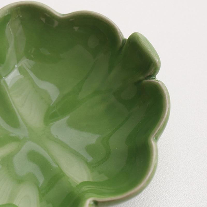 Stabile Keramik-Kleeblatt Schmuckaufbewahrungsschale Sicher Mehrere Fächer Organizer