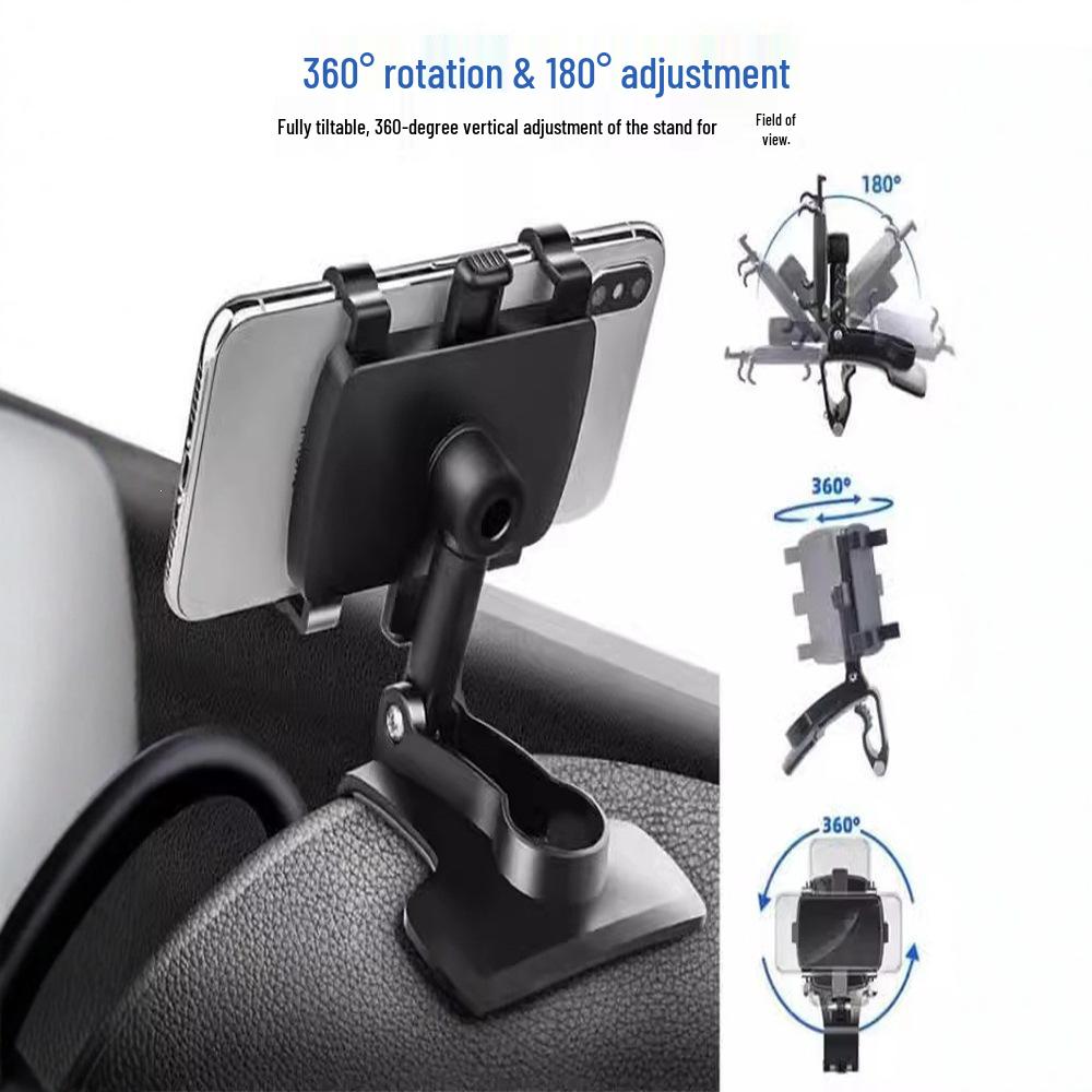 Multifunctional Phone Mount for Car: Dashboard, Console, Rearview Mirror & Sun Visor