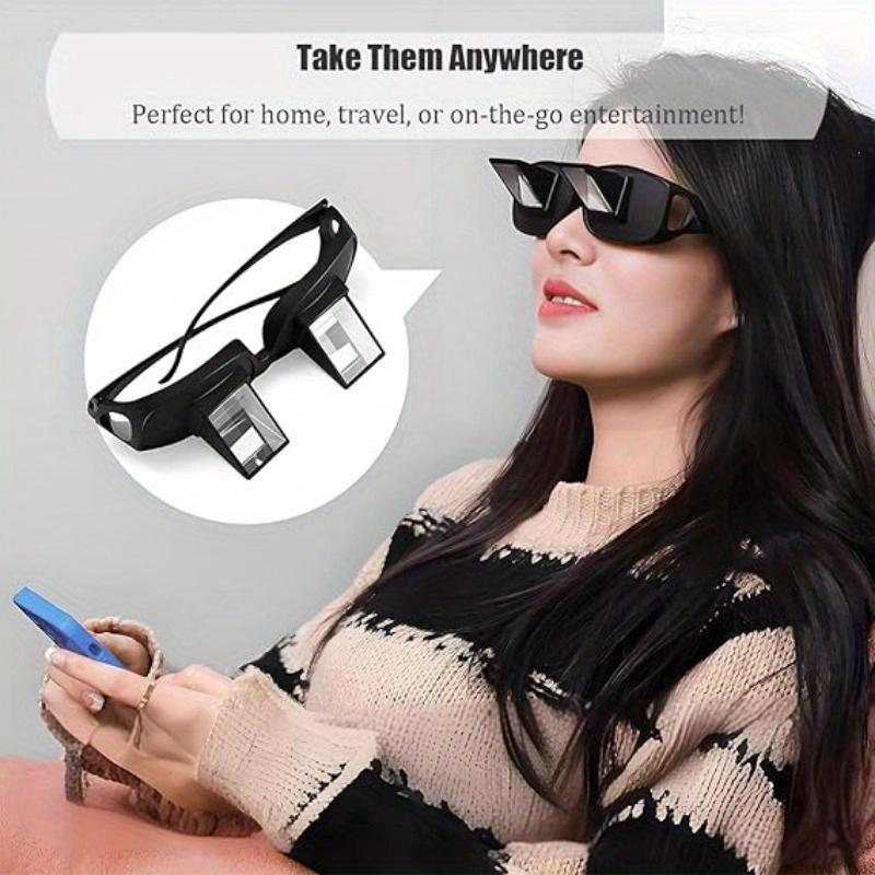 Lazy Glasses Horizontal Spectacles Prism Glasses Lie Down Eyeglasses for Watching TV In Bed Comfortable Spectacles with 90-Degree Angle Adjustable