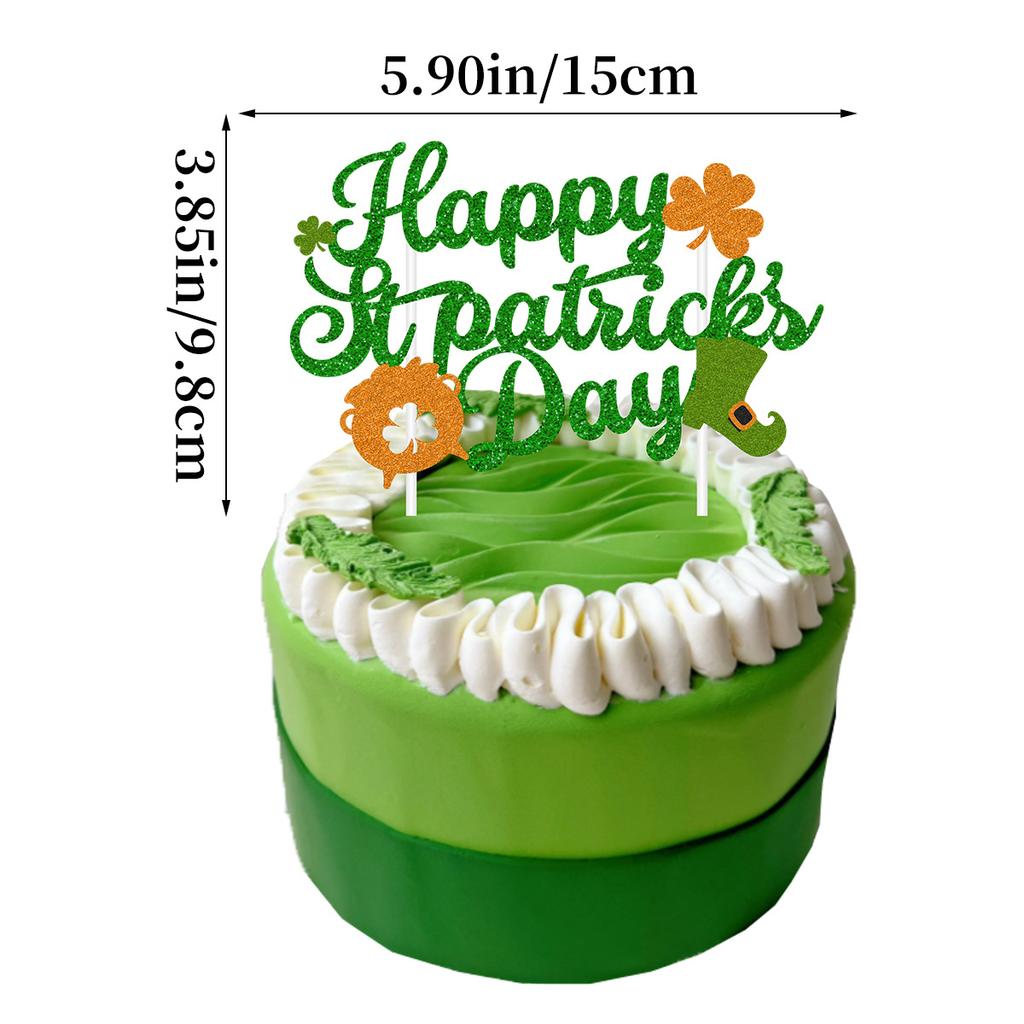 St. St. Patrick's Day Themen-Dekoflaggen-Ballon-Set Irische Festival-Atmosphären-Arrangement Kuchenstecker