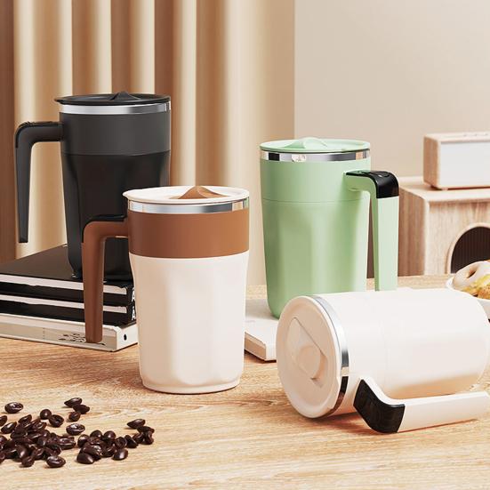 Automatic Stirring Coffee Cup with Real-Time Temperature Display Rechargeable Self-Stirring Mug Double-Wall Insulated 316 Stainless Steel Coffee Cup