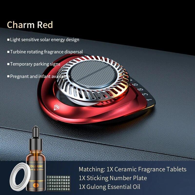 Ηλιακό Αρωματικό Αυτοκινήτου Περιστρεφόμενος Διαχύτης Αρώματος με Πινακίδα Αριθμού Τηλεφώνου Στάθμευσης Αξεσουάρ Εσωτερικού Αυτοκινήτου Διάχυση Αιθέριων Ελαίων