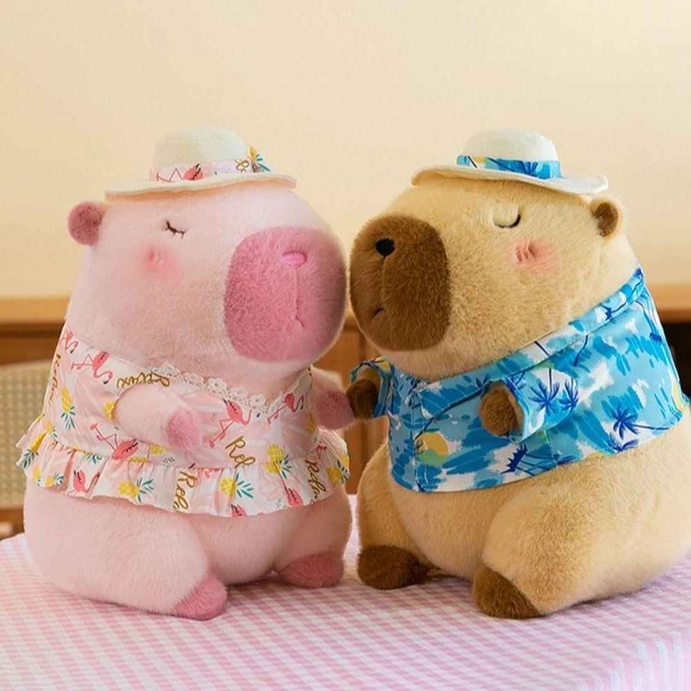 Beach Clothes Capibara Anime Fluffty Toy Summer Capybara Plush Doll  Birthday Gift