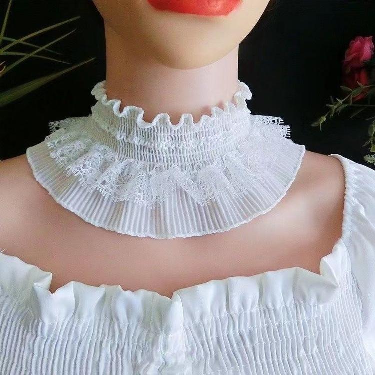 Damen Dekorative Spitzenkragen Pullover Falscher Kragen Vielseitiger Schal Winter Mode Accessoire Elegant Trendig 2024 Frühling