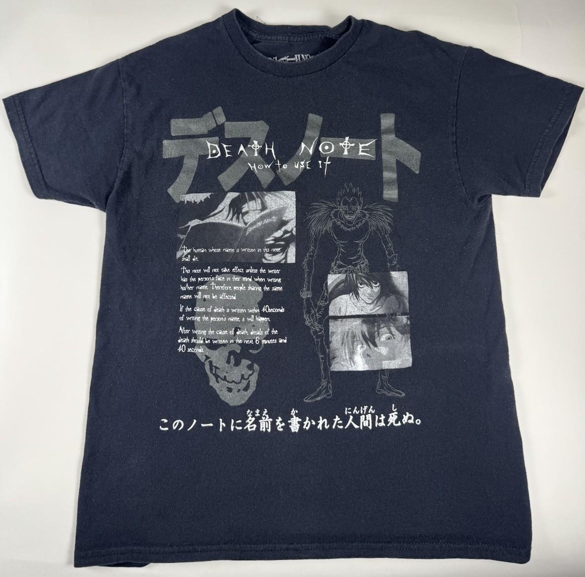 Vintage Death Note Graphic T-Shirt Anime Size Medium Black Y2K Unisex T-Shirt XXXXL