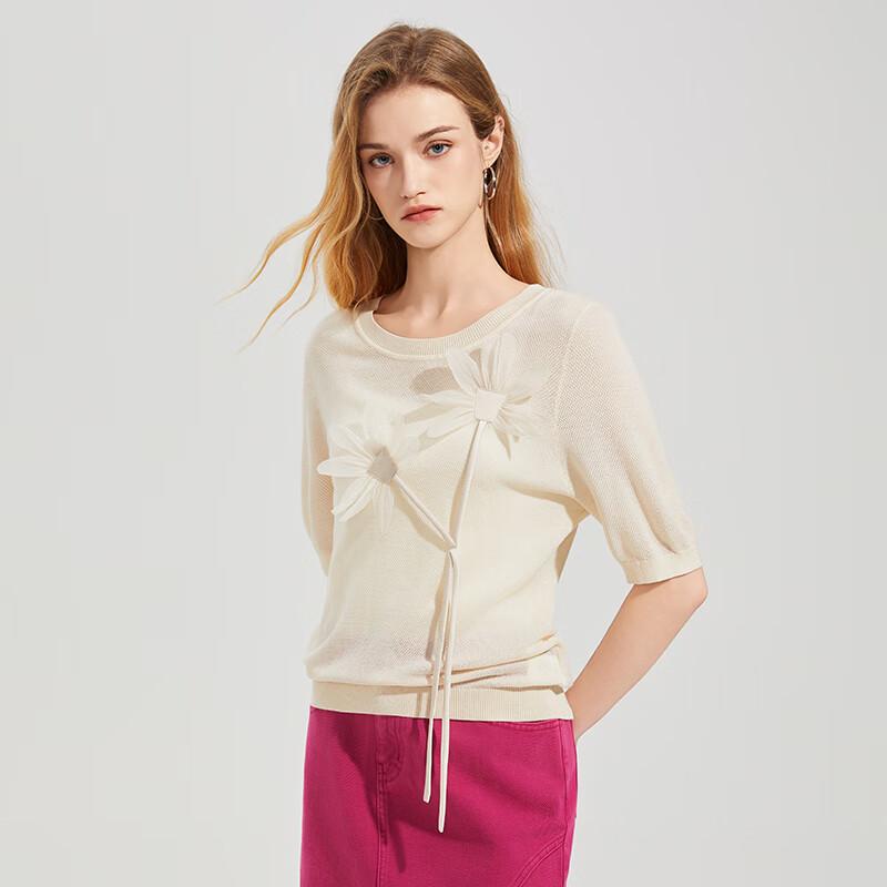 Women's Round Neck Short Sleeve Knit Top