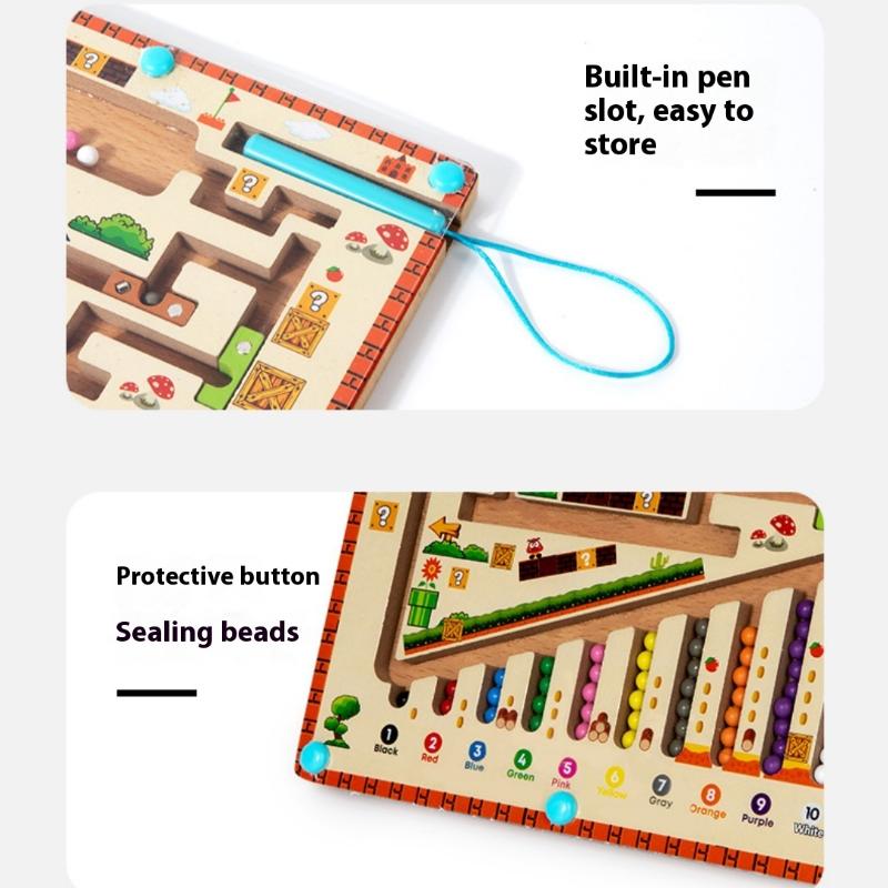 1 Set Color Matching Montessori Toy Magnetic Color And Number Maze Learning Education Toys Concentration Training For Child Gift