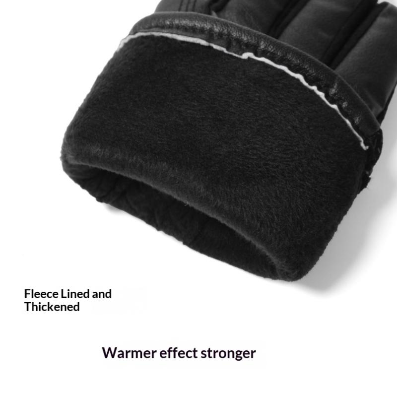 Men'S Winter Glove Thickened Fleece Lined Touchscreen Waterproof Windproof Cold Resistant Motorcycle Riding Outdoor Skiing Glove