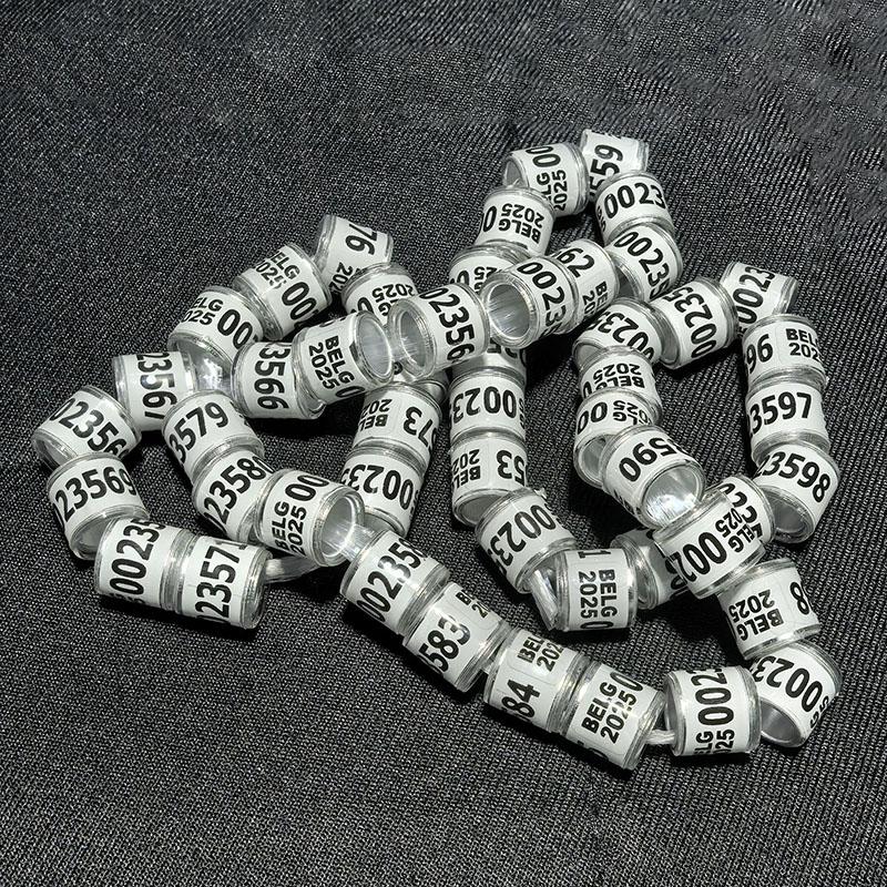 100 Pcs 2025 Aluminum Plastic Pigeon Foot Ring With Number Letter Bird Leg Sign Rings Fly Race Identification Circle Pilgrims