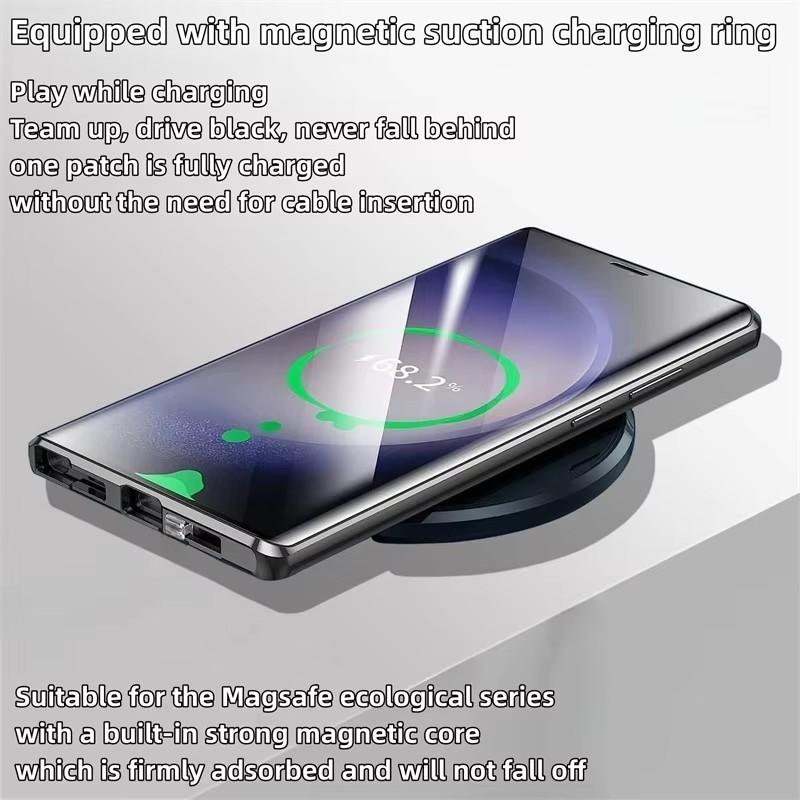 Case for Samsung Galaxy S25 Ultra S26 S24 Plus S23 S22 FE Double Sided Tempered Glass, Magnetic Aluminum Alloy, Magsafe Wireless Charging Phone Bumper