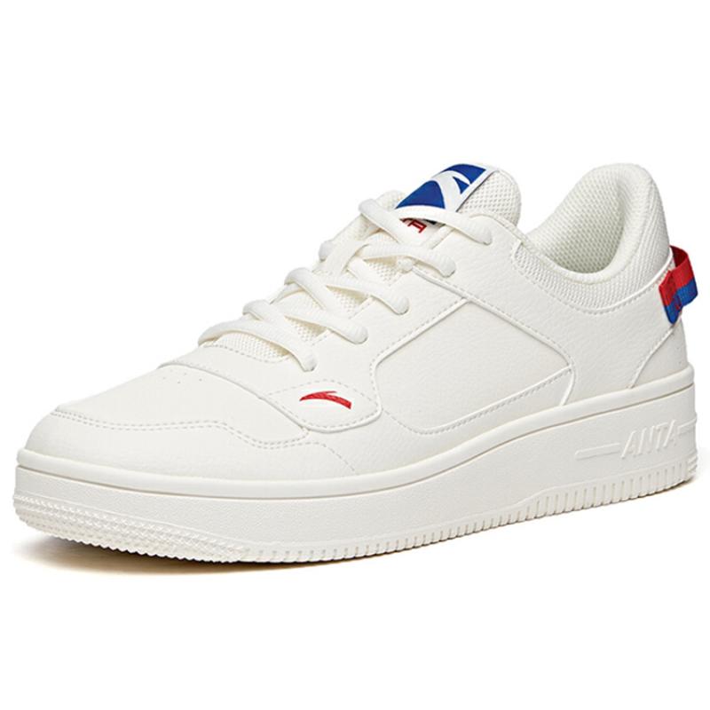 Anta Slip Resistant Coverage Low Top Skateboard Shoes Men's White Blue Red Sneakers 912018022-1
