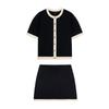Spring and Summer Short sleeve round Neck Knitted Outerwear 2142014 Simple and Versatile Comfortable Knitted Mini Skirt 2142024