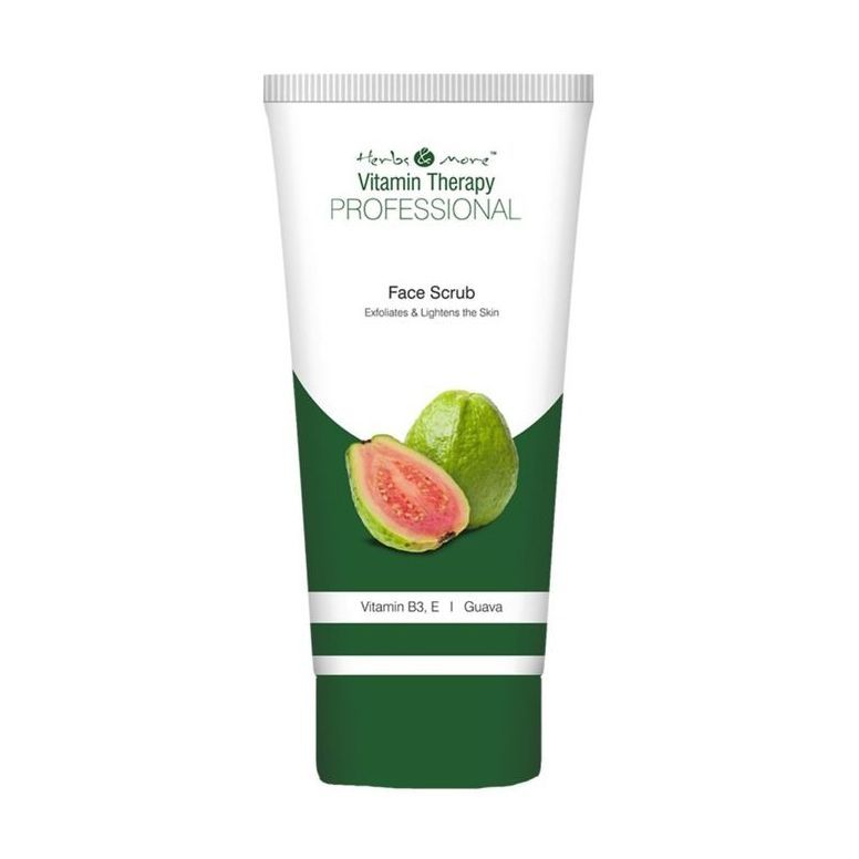 

Скраб для осветления кожи лица с Витаминами В3 и Е и Гуавой (100 г), Face Scrub Exfoliates & Lightens the Skin Vitamin B3, E Guava, Herbs & More