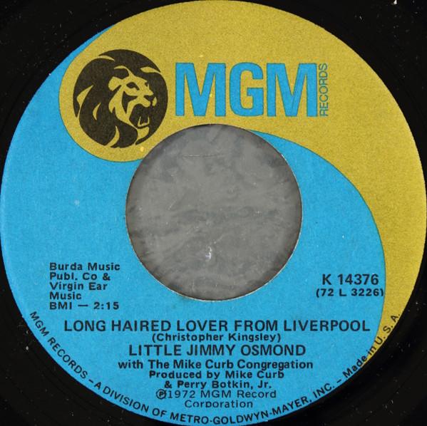 

7inch Record JIMMY OSMOND - Long Haired Lover From Liverpool K14376 MGM Records 1972 US Pop Used