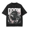 Класична FPS гра DOOM Периферія Графічні Принти Футболки Вінтажний Потертий Вуличний Стиль Харадзюку Бавовняні Топи Чоловіки Жінки Оверсайз Футболка