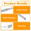 3 PCS Extendable Forks, Extension from 8.7" to 25.5" Telescoping Fork, Stainless Steel Long Forks for Eating, Adjustable Retractable Dinner Fork for