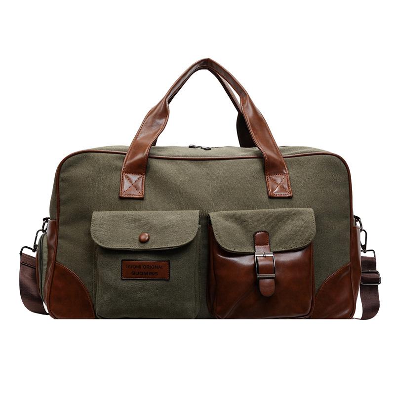 

New Canvas Large-capacity Portable Travel Bag Dry and Wet Separation Oblique Span Convenient Leisure Sports Fitness Bag зелений
