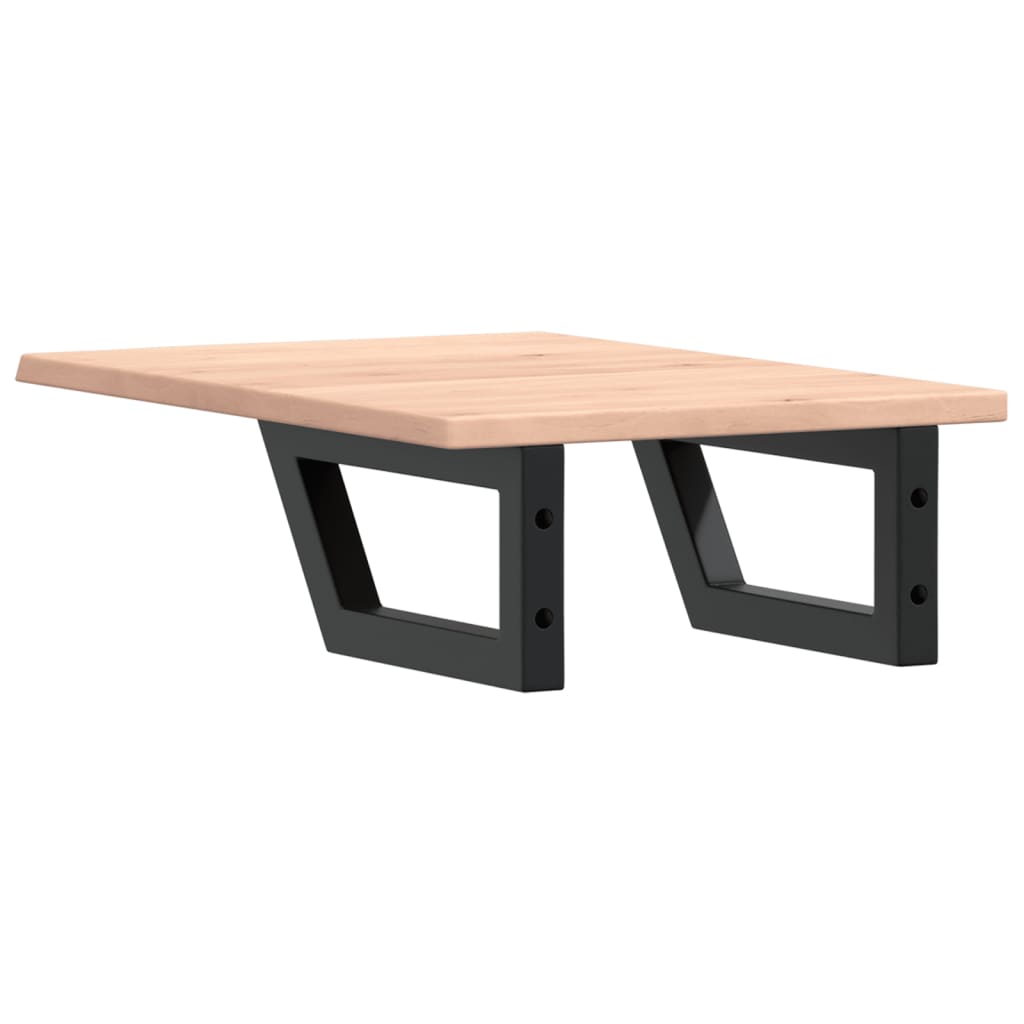 Washbasin Top with Mounting Bracket Steel and Solid Oak Wood