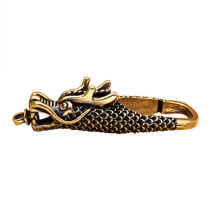 Dragon Year Keychain: DIY Copper Dragon Head Pendant for Cars & Accessories