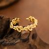 Thumb Ring Hollow Heart Shape Adjustable Opening Design Finger Ring Stainless Steel Finger Band Versatile Jewelry Gift
