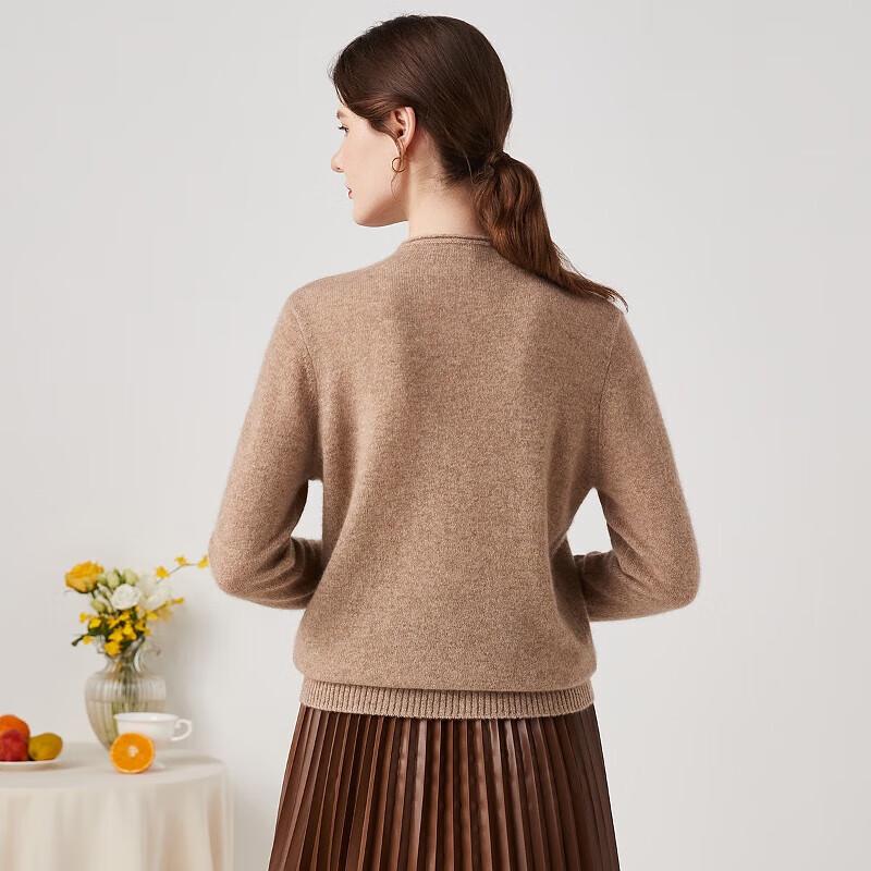 Zhaojun Women's Metallic Cashmere Mock Neck Sweater