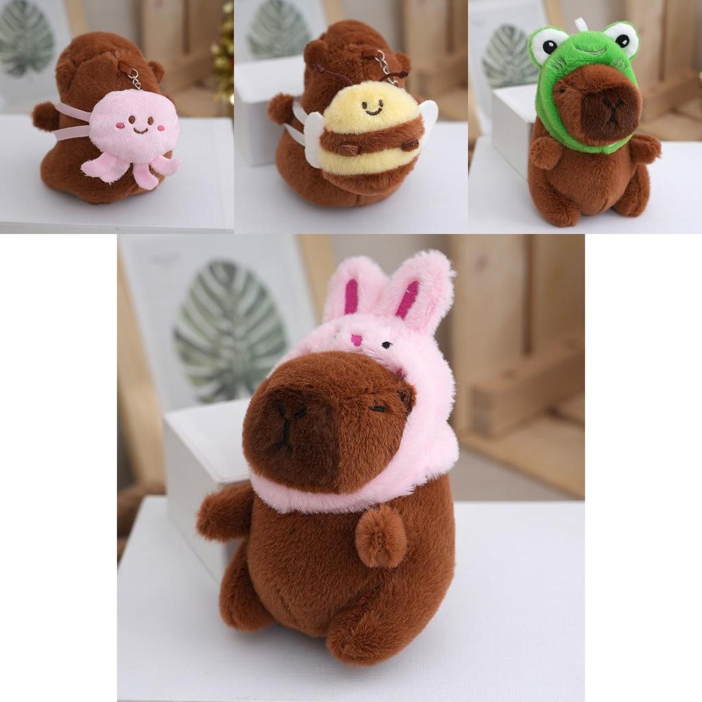 Weiches und knuddeliges Capybara-Plüschtier Schlüsselanhänger Perfekt für Taschen mit niedlichen Designs und entzückenden Merkmalen