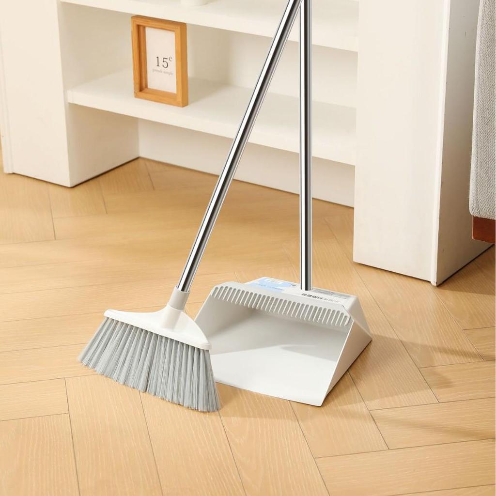 2026 Broom & Dustpan Set with Scraper - Ideal for Bathroom Hair & Water Sweeping