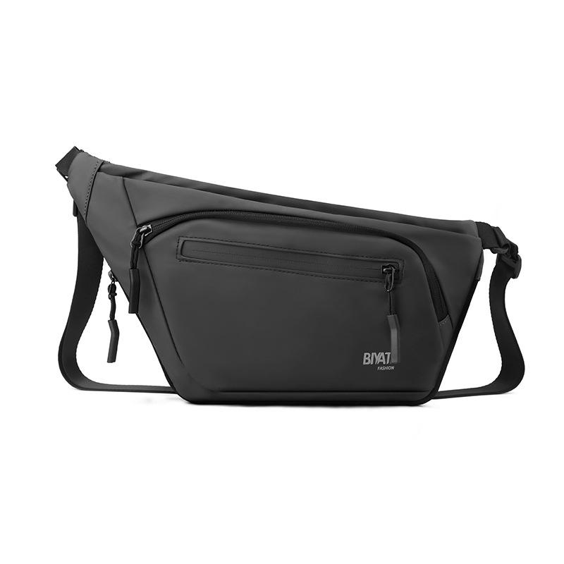 

Мужская сумка на плечо, однотонная нагрудная сумка, мотоциклетная сумка через плечо, сумка для мобильного телефона чёрный