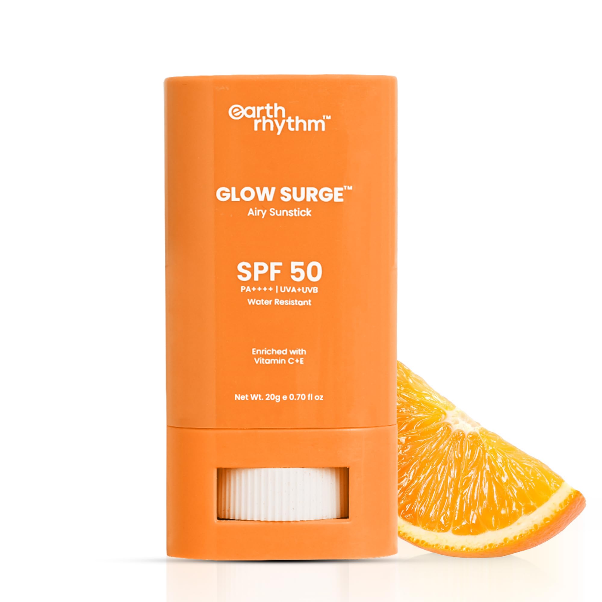 Earth Rhythm Glow Surge Витамин C и E Санстик SPF 50 - Осветляющий, Не оставляет белых следов, Без оксибензона, Веганский