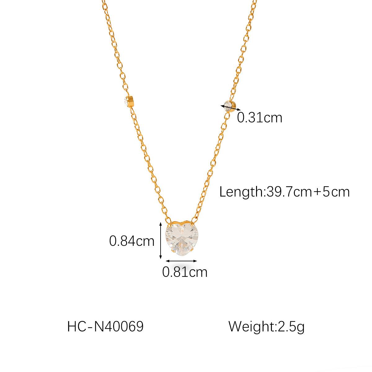 

Women s teardrop square zircon necklace, titanium steel light luxury clavicle chain accessory