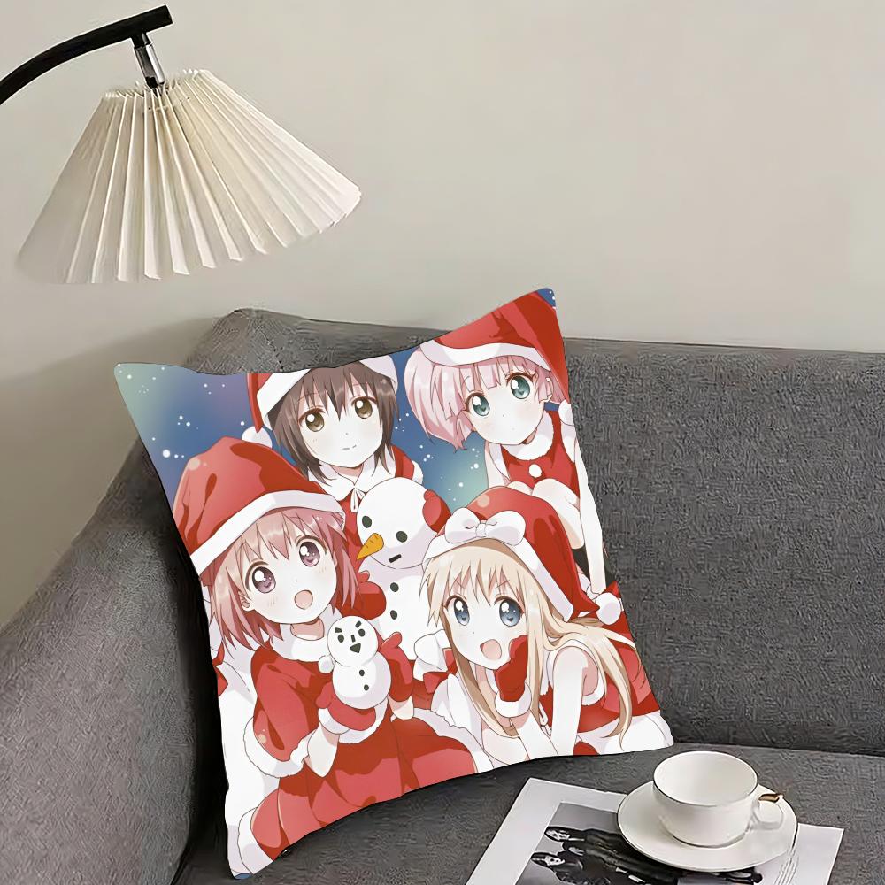 Yuru Yuri Cushion Cover Reversible Plush Pillow Cover – For Car, Sofa, Bedroom, Perfect As a Gift.