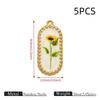 5/8Pcs Vintage Flower Enamel Charm Pendant Stainless Steel Drop Oil Floral Beads For Diy Necklace Bracelet Jewelry Making