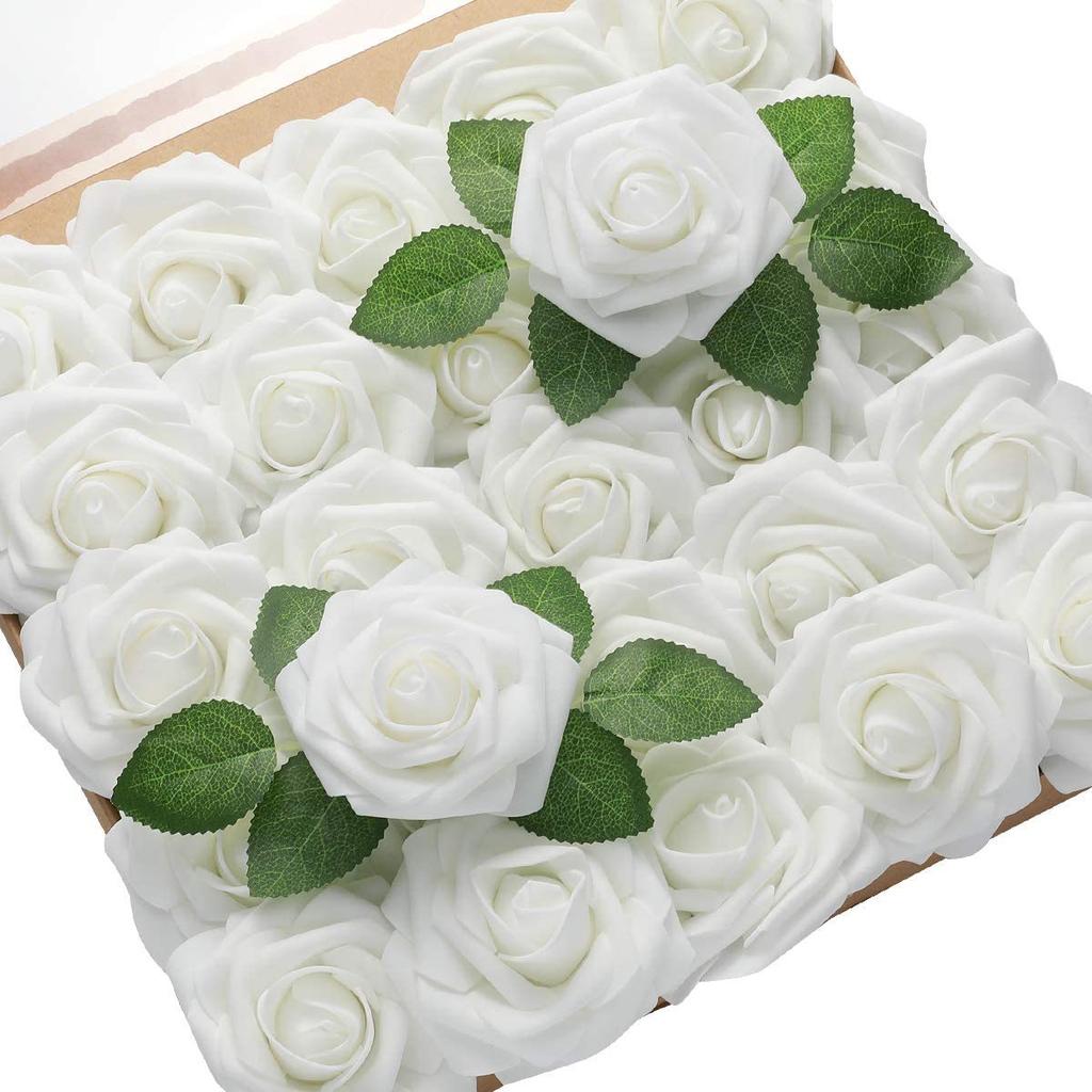 Diameter 8cm 25pcs Artificial Flowers Fake Flowers Roses For DIY Wedding Bouquets Centerpieces Arrangements Party Home Decor
