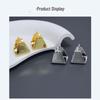 Saijia Geometric Metallic Triangle Stud Earrings - European & American Style, French Light Luxury, Niche High-End Design.