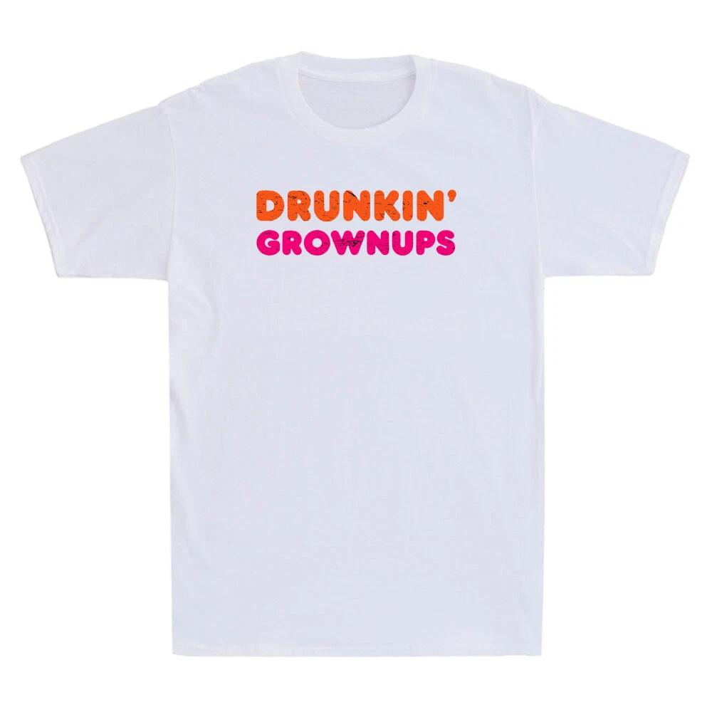 Drunkin Grownups, Funny Parody Donut Drinking Party Gift Vintage Men s T-Shirt 3XL