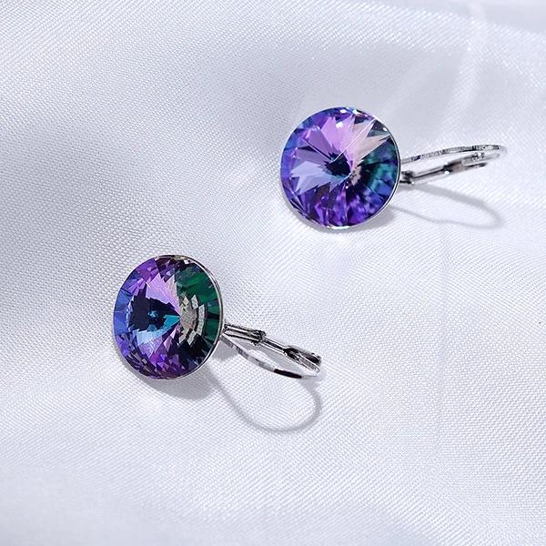 Женские серьги Bella серебристого цвета 1# фиолетовый