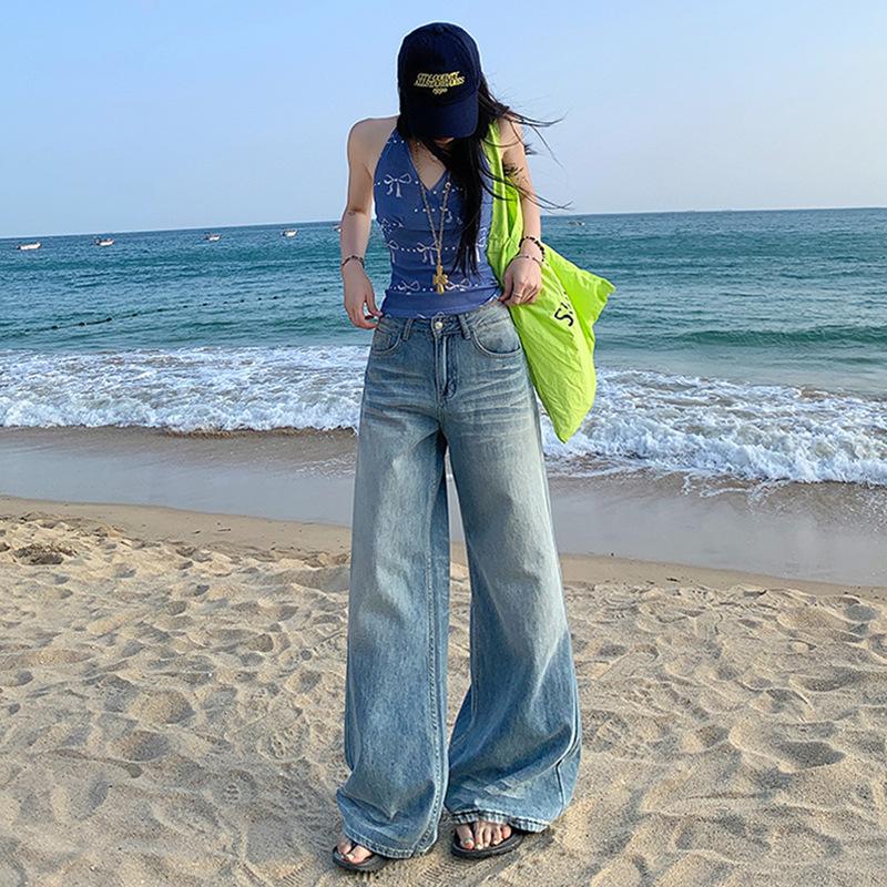 Wide-legged Jeans for Women In Spring High Waist Wide-legged Trousers for Women In Spring Lazy and Relaxed Draped Straight-legged Trousers