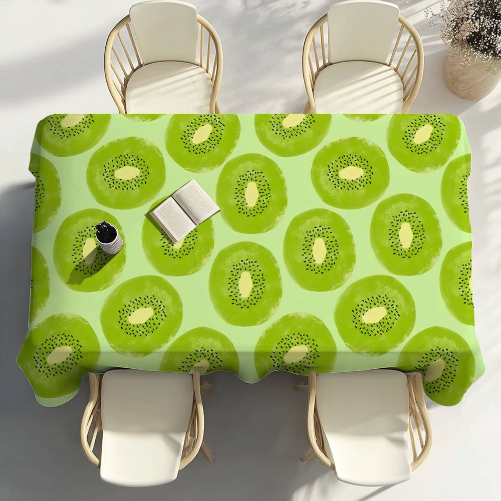 1PC Green Kiwi Fruit Table Cloth Party Decor Dining Room Home Kitchen Patios Waterproof Stain-Proof Table Cloth