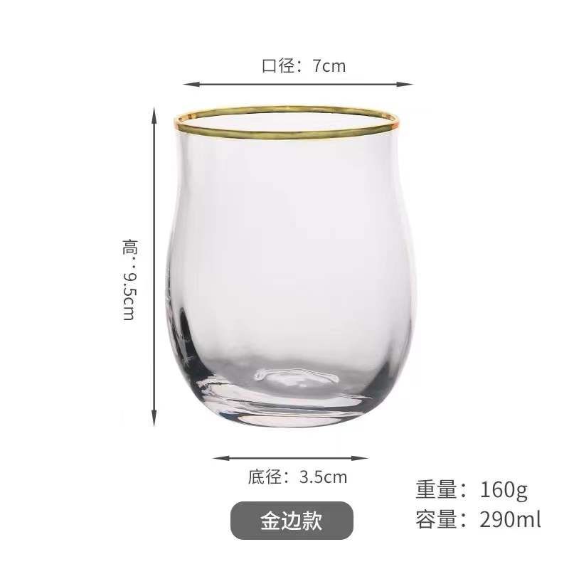 Petal Glass,Striped Tulip Handmade Phnom Penh Tall Red Wine,Ice Cream,Drinkware Champagne Glassware Creative Personality