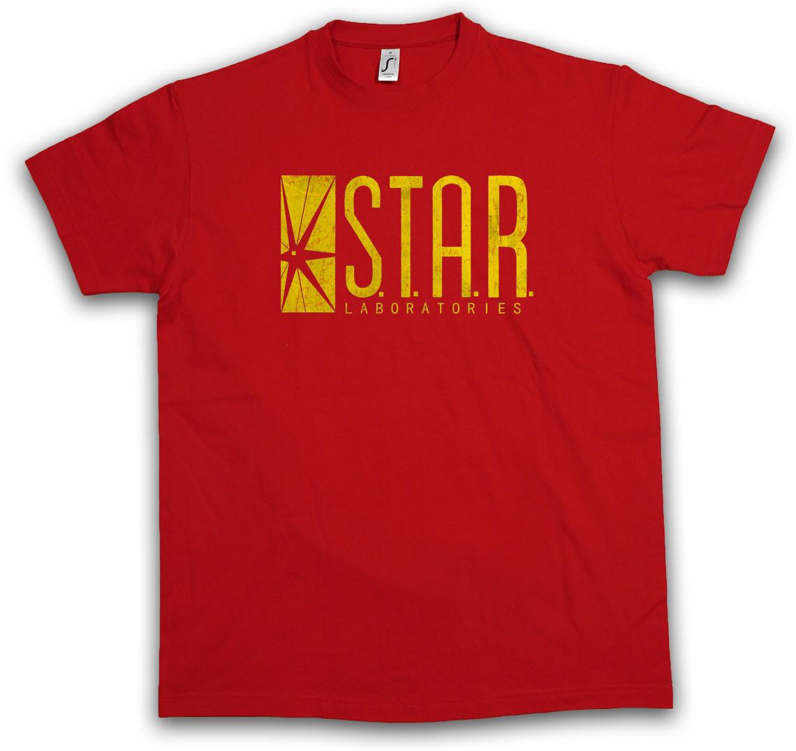 S.T.A.R. LABORATORIES LOGO T-SHIRT - TV Roter Sign Serie Blitz The Flash T-Shirt L