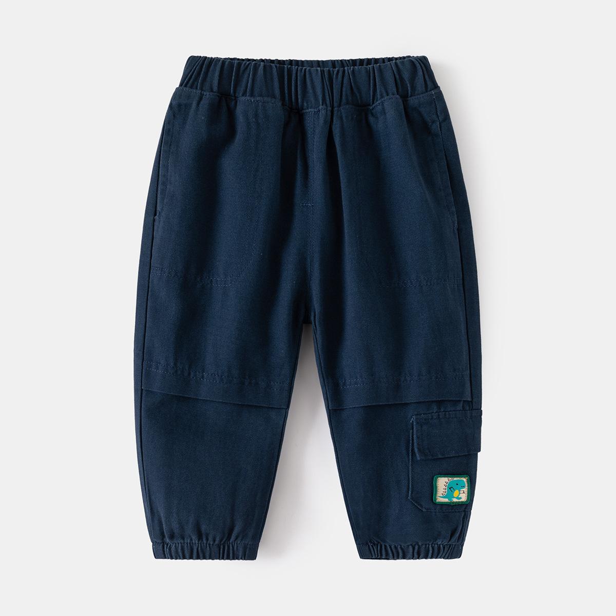 Children s pants New boys  casual trousers Baby solid color labeled fashion pants Children s clothing 90cm