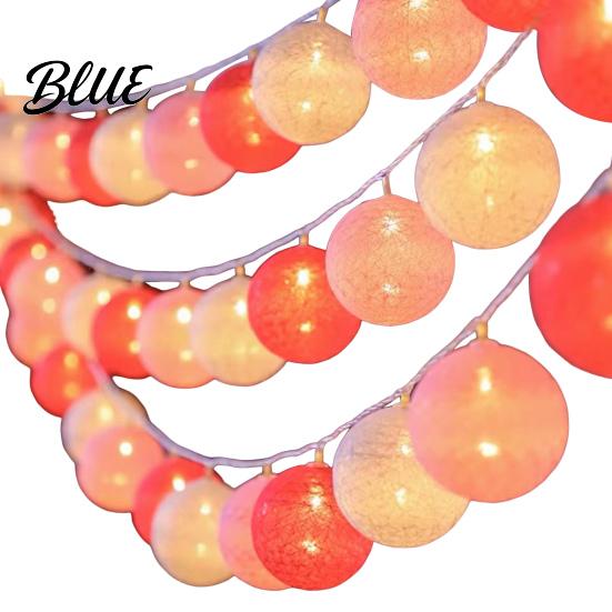 String Lights Decor Decorative Christmas Battery Powered Light Waterproof Cotton Ball 10/20/40 LEDs Wedding Halloween
